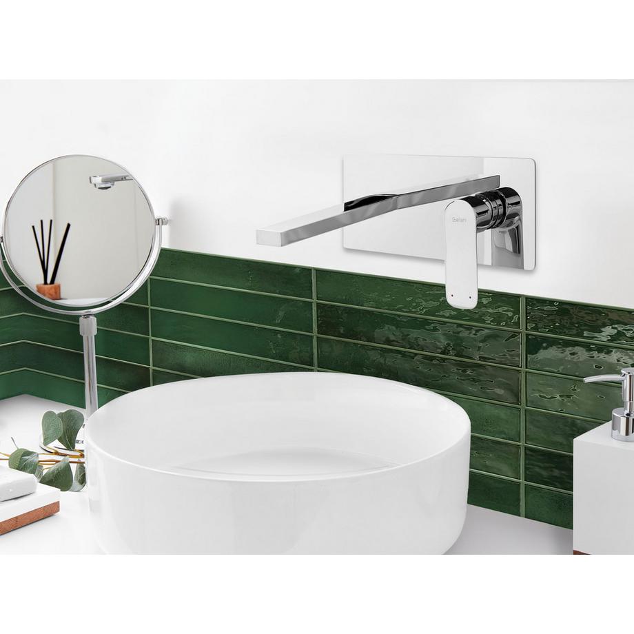 Beliani rubinetto miscelatore da parete per lavabo en Ottone  DICHATO  