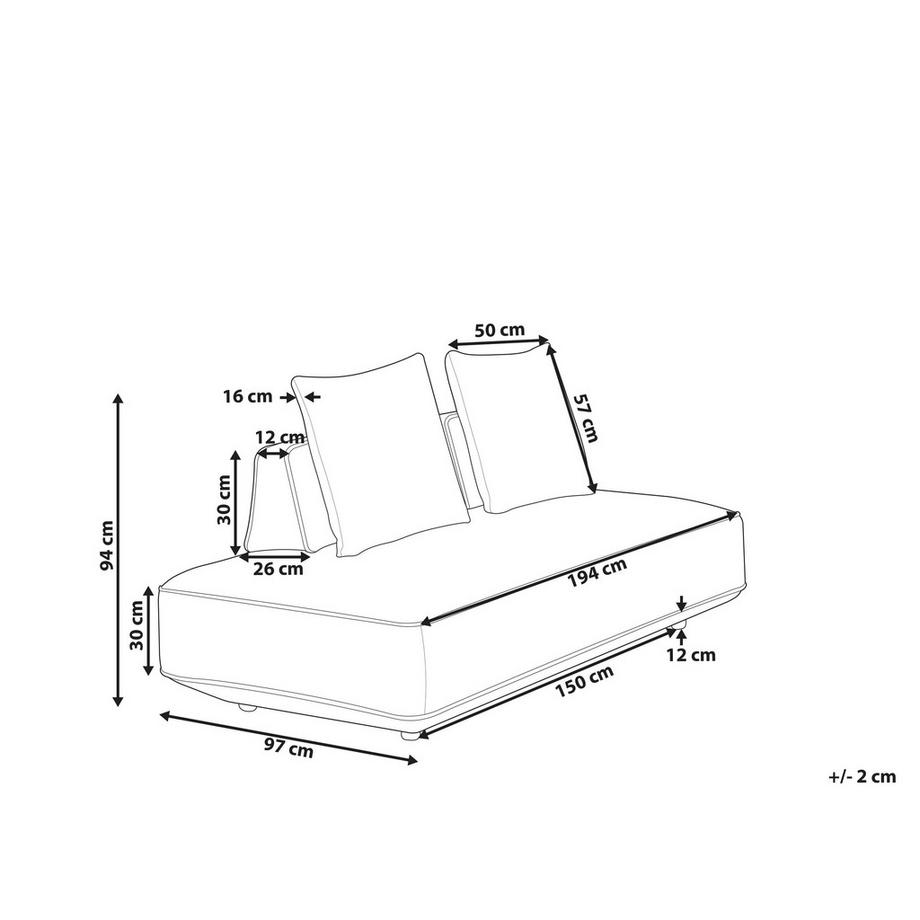 Beliani Chaise longue en Tissu Moderne SEILLANS  