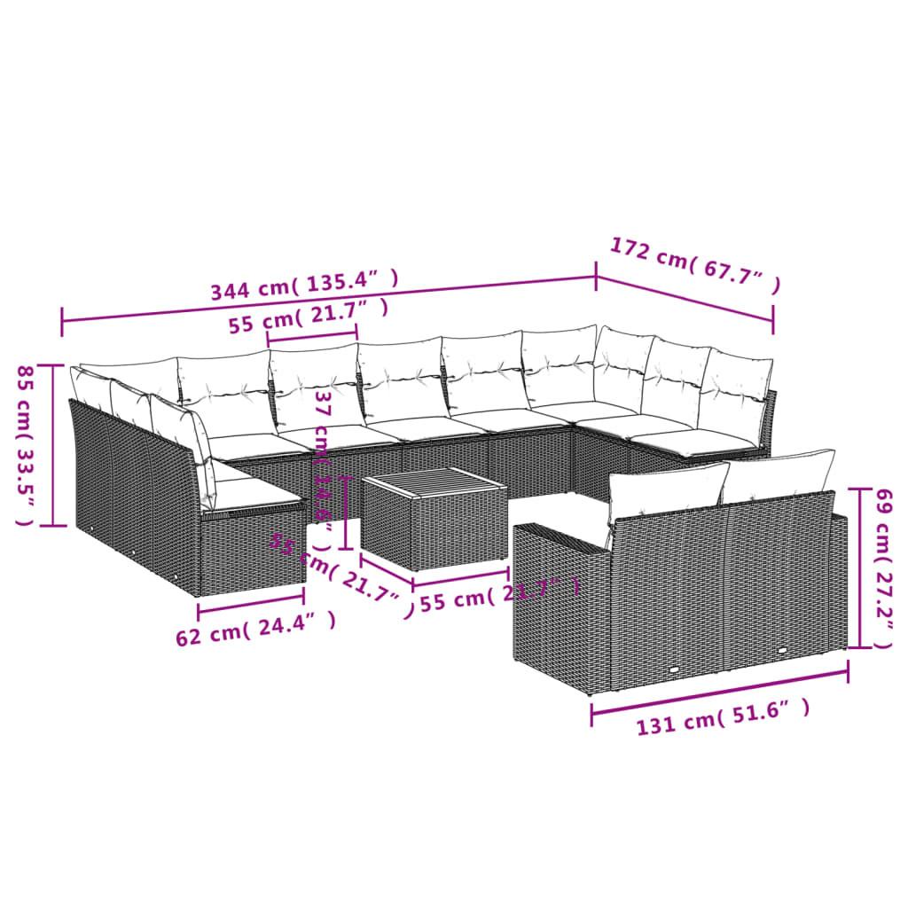 VidaXL Ensemble de canapés de jardin rotin synthétique  