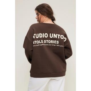 Studio Untold  Sweat-shirt oversized à col rond, manches longues larges et grand imprimé au dos 