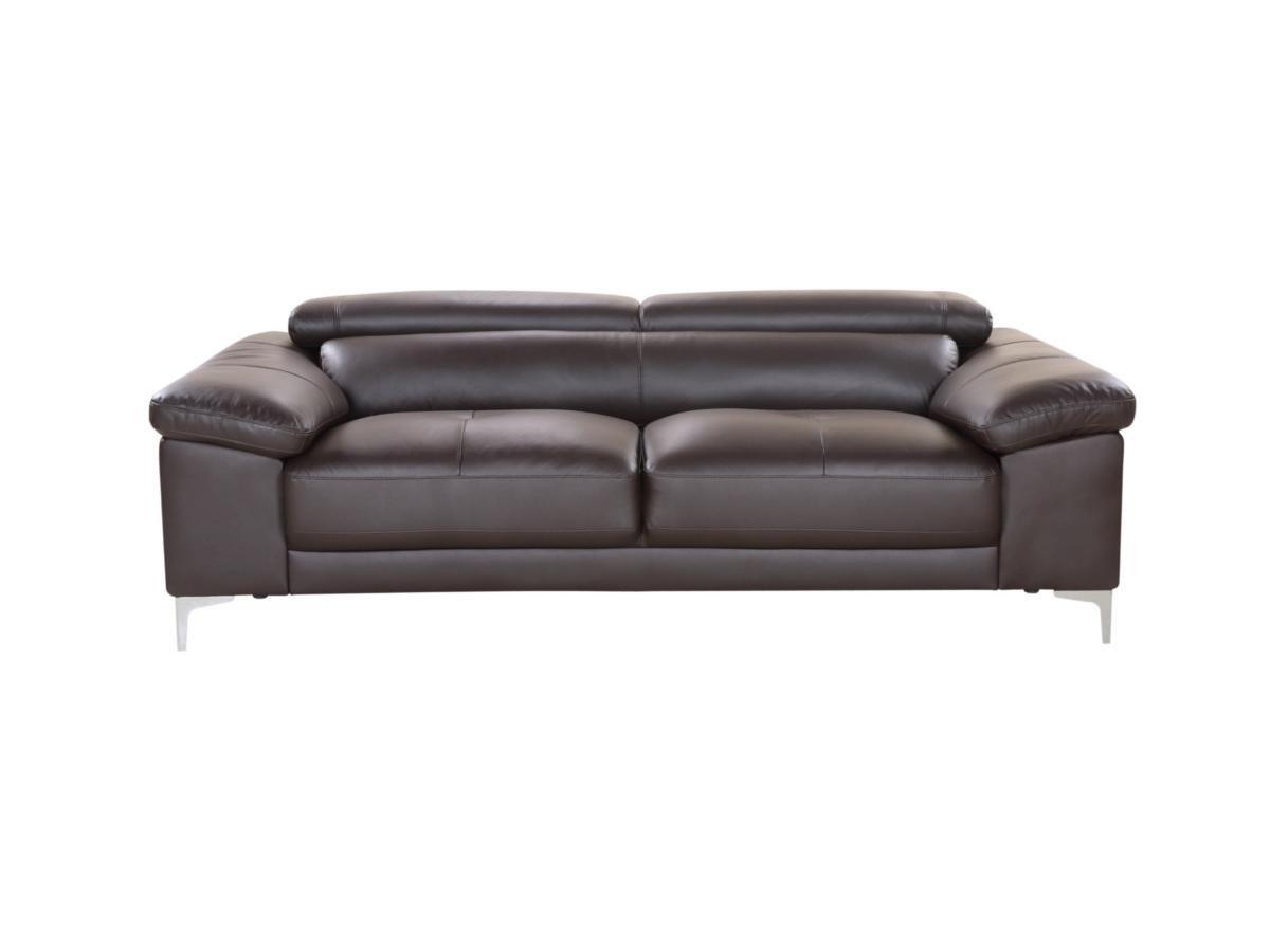 Vente-unique Ledersofa 3Sitzer SOLANGE  