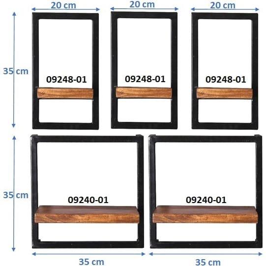 mutoni Wandregal Havanna natur 75x25x75 (5-tlg)  