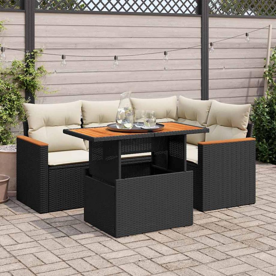 VidaXL set divano da giardino Polirattan  
