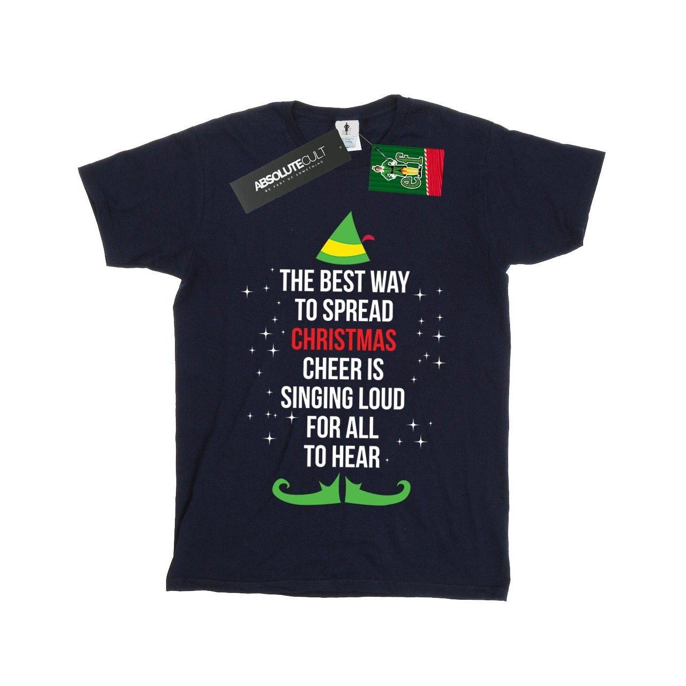 Image of Christmas Cheer Text Tshirt Mädchen Marine 128