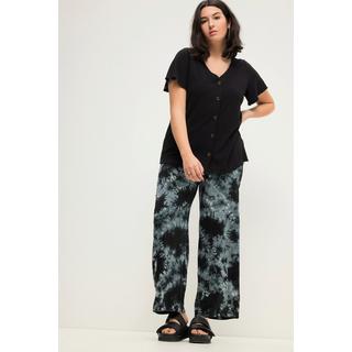 Studio Untold  Pantaloni a vita alta con stampa batik, taglio della gamba ampio e cintura parzialmente elastica 