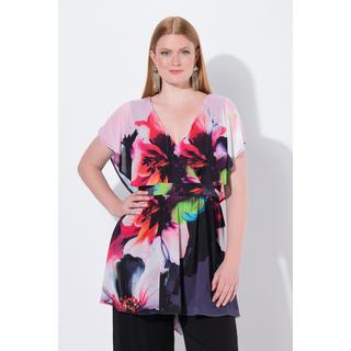 Ulla Popken Tunica Chiffon Mantella Mezze Maniche Ad Aletta  