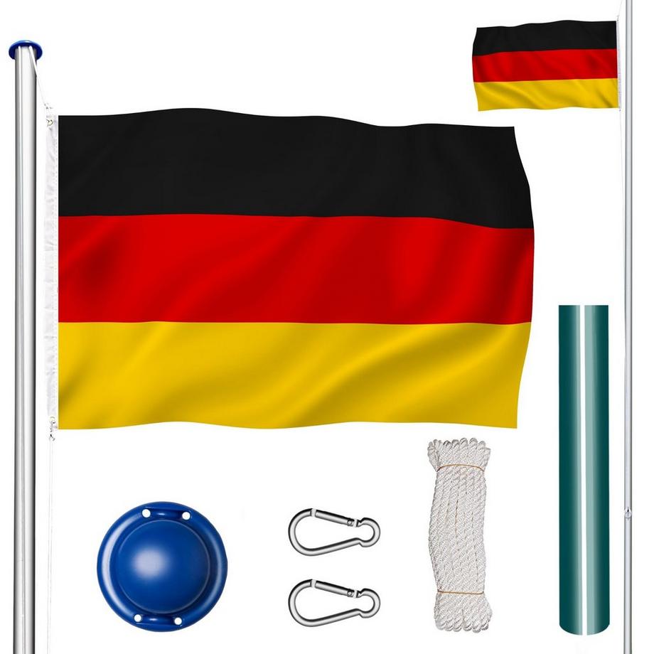 Tectake  Fahnenmast  aus Aluminium mit Flagge 