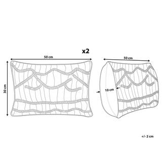 Beliani Dekokissen 2er Set aus Baumwolle Boho KIRIS  