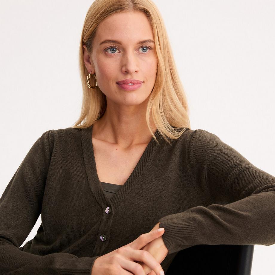 La Redoute Collections Cardigan Scollo a V in Maglia Fine  