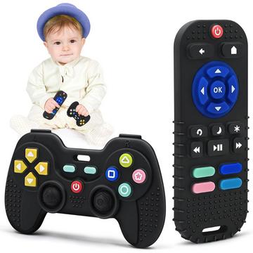Beißring Baby Spielzeug Personalisiertes Geschenk, Silikon-Fernbedienung Beißhilfe Baby