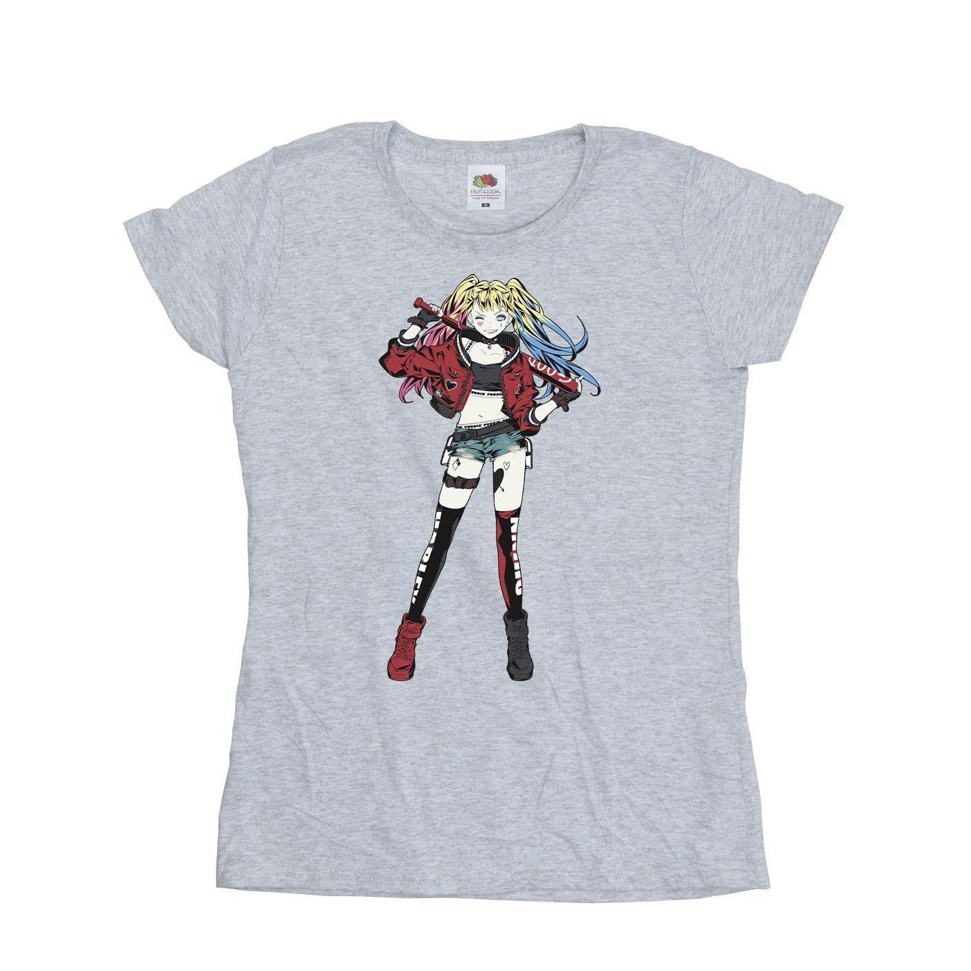 Image of Harley Quinn Standing Pose Tshirt Damen Grau L
