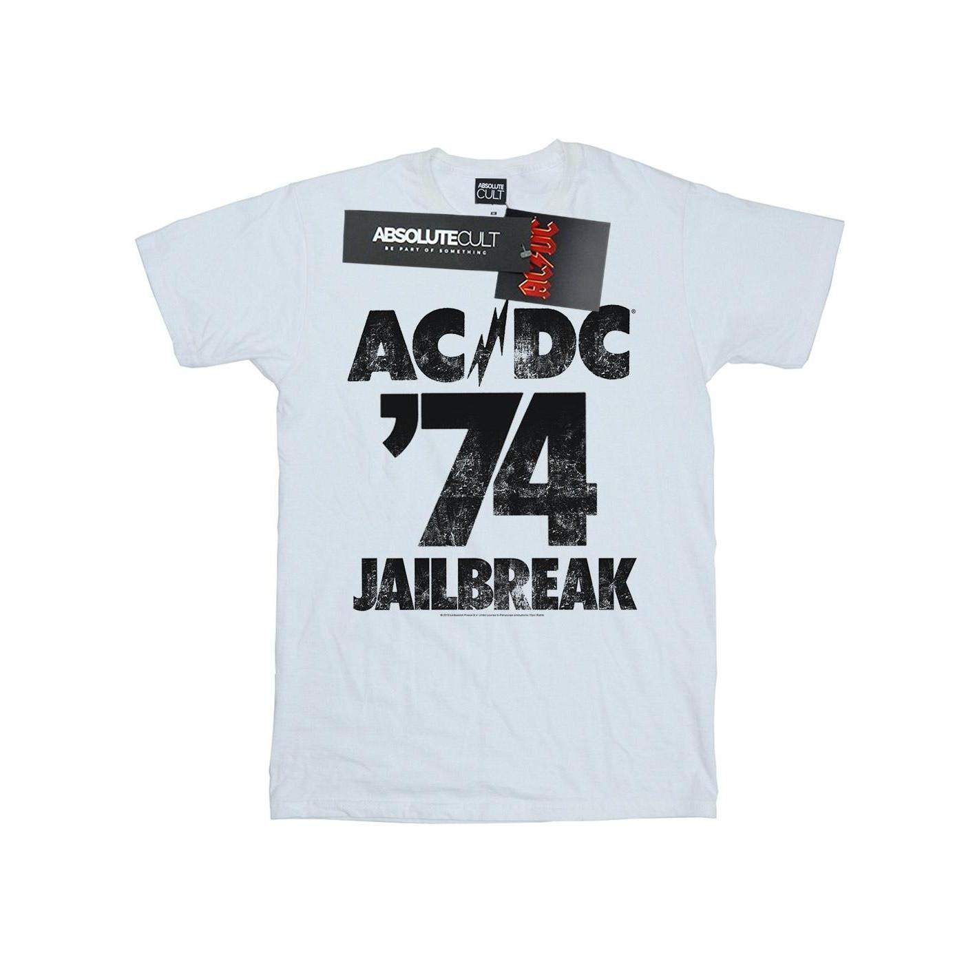 Image of Acdc Jailbreak 74 Boyfriend Fit Tshirt Damen Weiss M