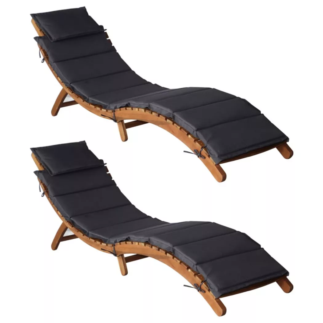 VidaXL - Sonnenliege holz, One Size, Grau