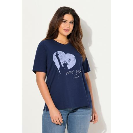 Ulla Popken  T-shirt classica con New York, scollo a V e mezze maniche 