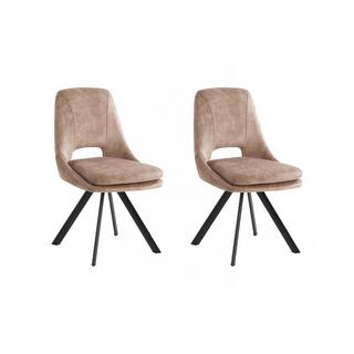 Vente-unique Lot de 2 chaises Velours métal KELINE  