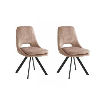 Lot de 2 chaises Velours métal KELINE