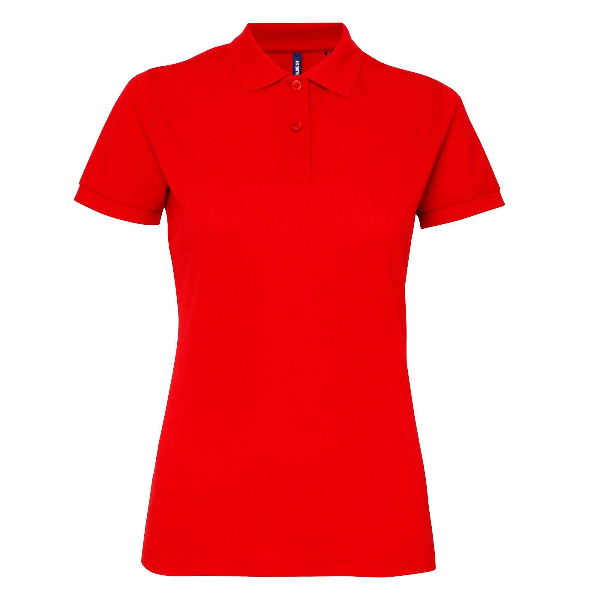 Image of Kurzarm Performance Blend Polo Shirt Damen Rot Bunt M