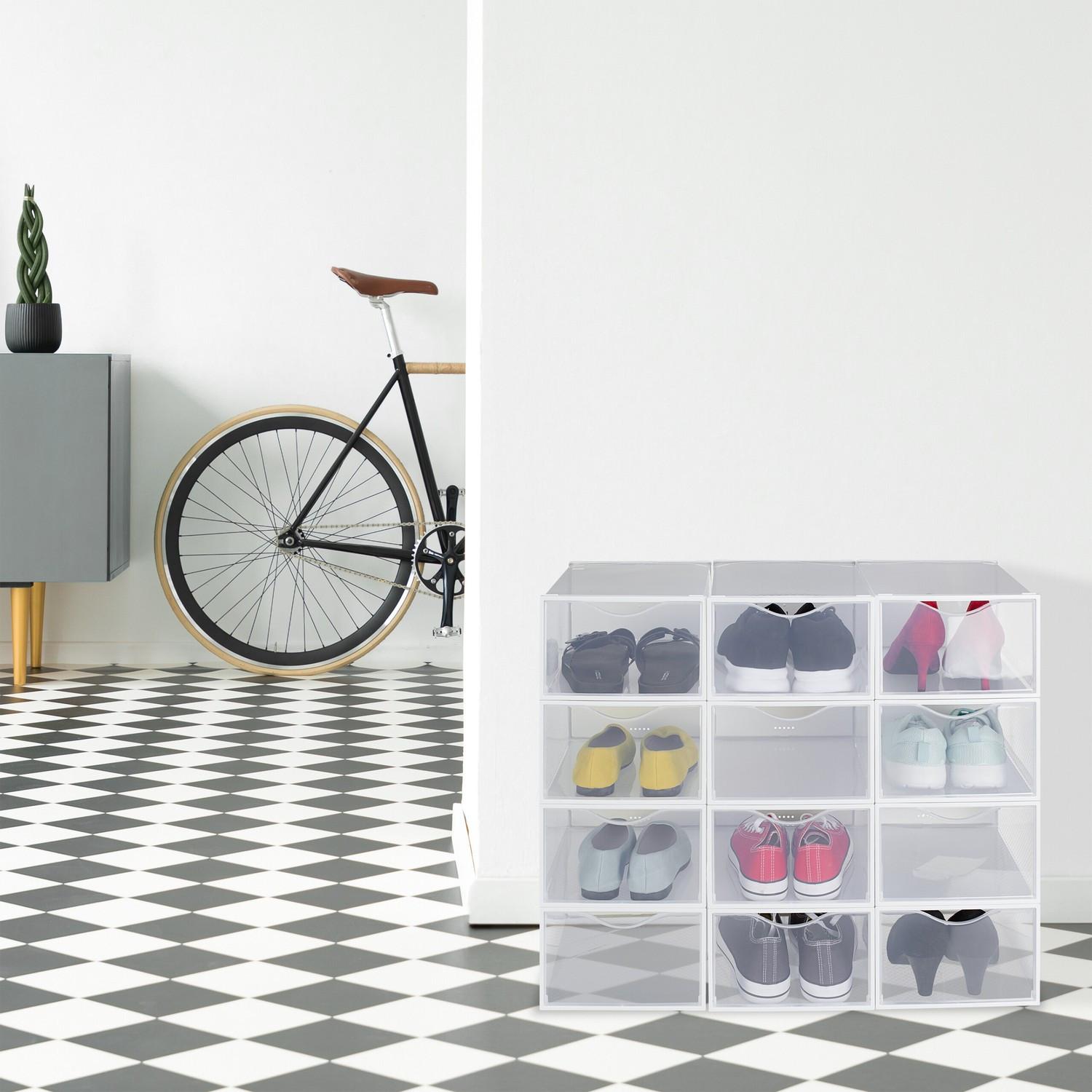 Northix Transparente Schuhkartons, 12er-Set  