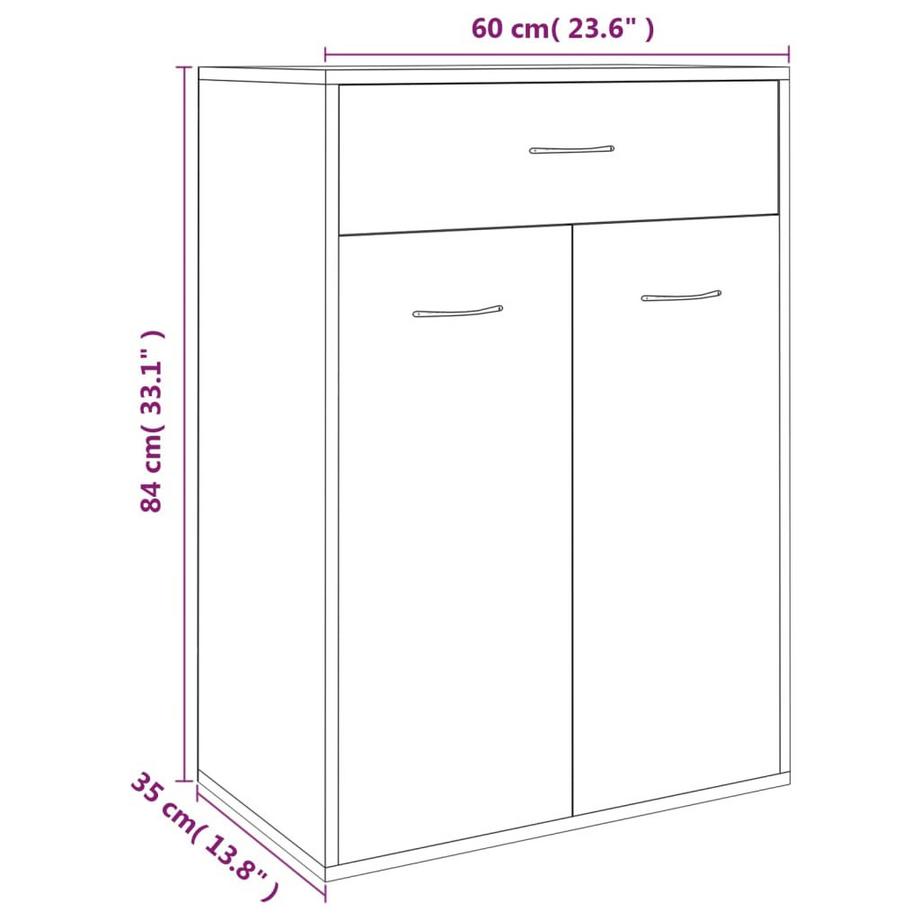 VidaXL Armoire à chaussures bois d'ingénierie  