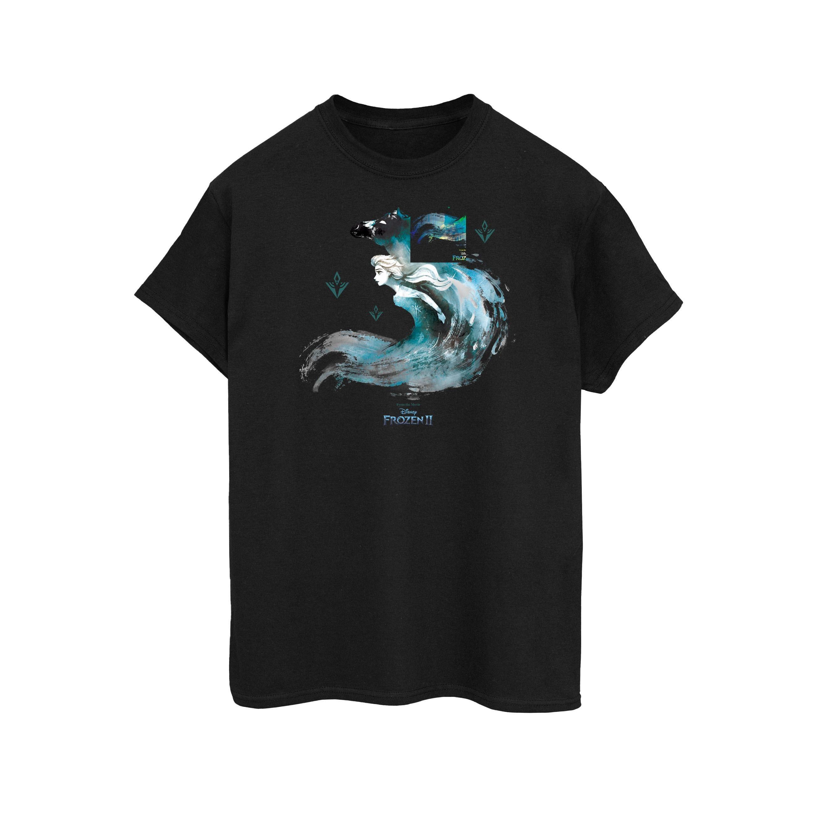 Image of Frozen 2 Elsa With Nokk The Water Spirit Tshirt Damen Schwarz 5XL