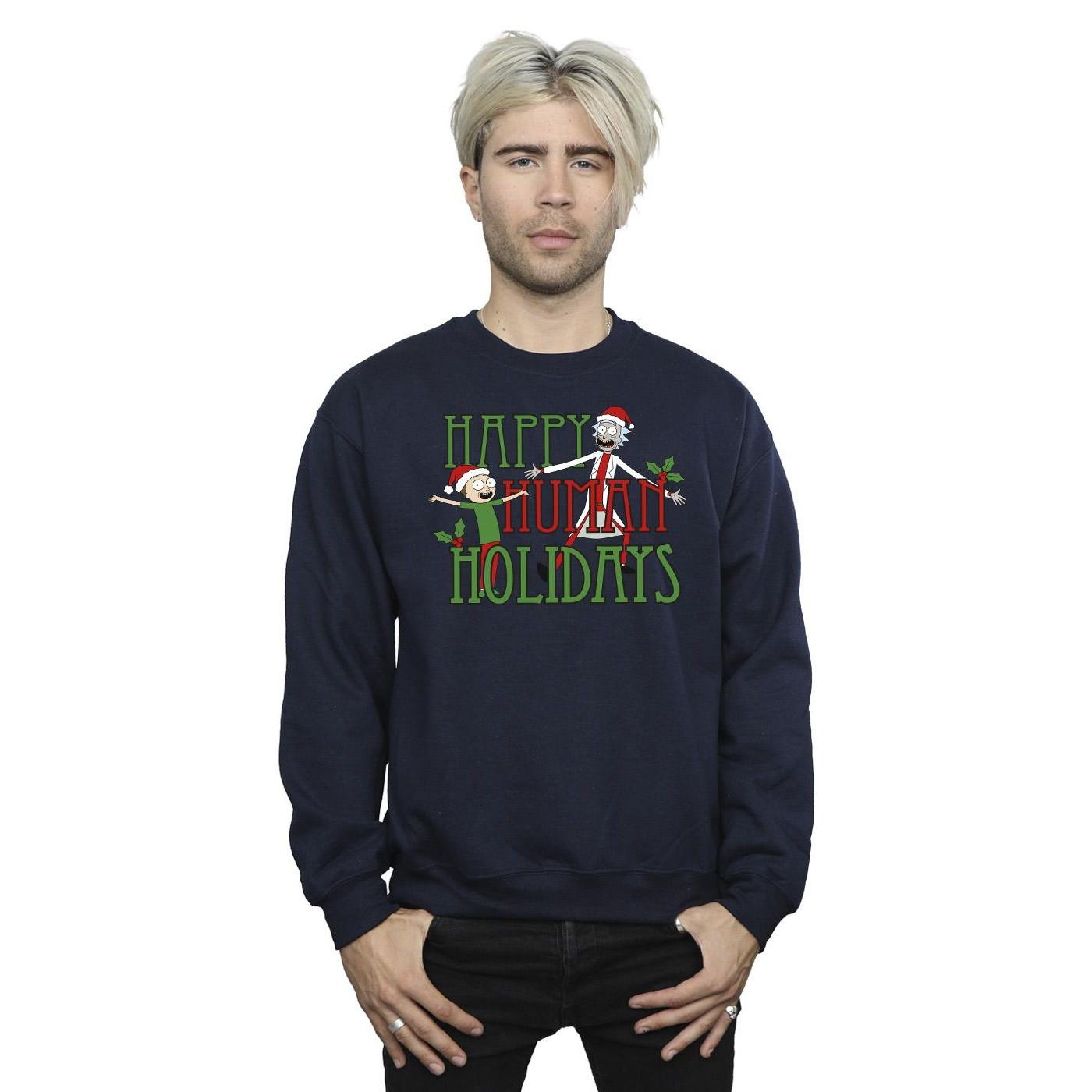 Rick And Morty  Happy Human Holidays Sweatshirt 