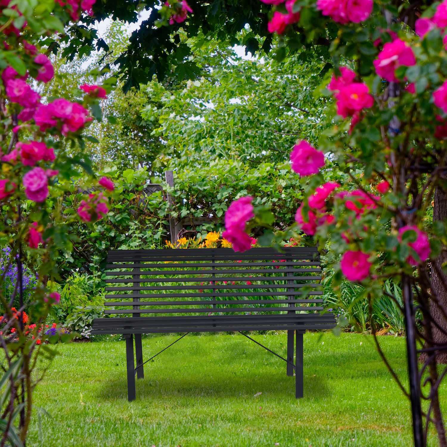 B2X Panca da giardino in acciaio, antracite  