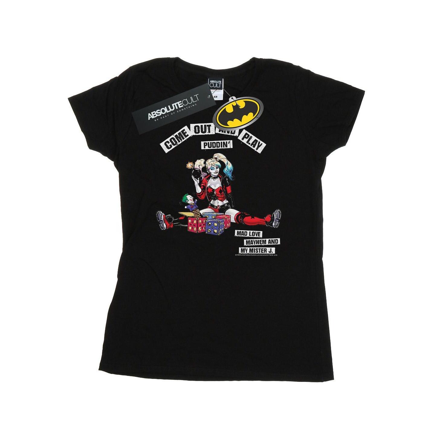 Image of Harley Quinn Come Out And Play Tshirt Damen Schwarz M