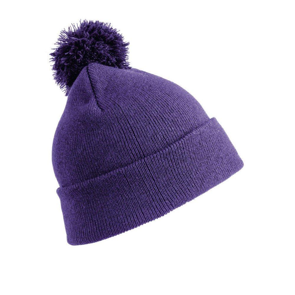 Image of Winter Essentials Mütze Bommel Unisex Lila ONE SIZE