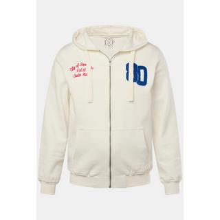 JP1880  Hoodiejacke, Zipper, Badges, Kängurutasche 