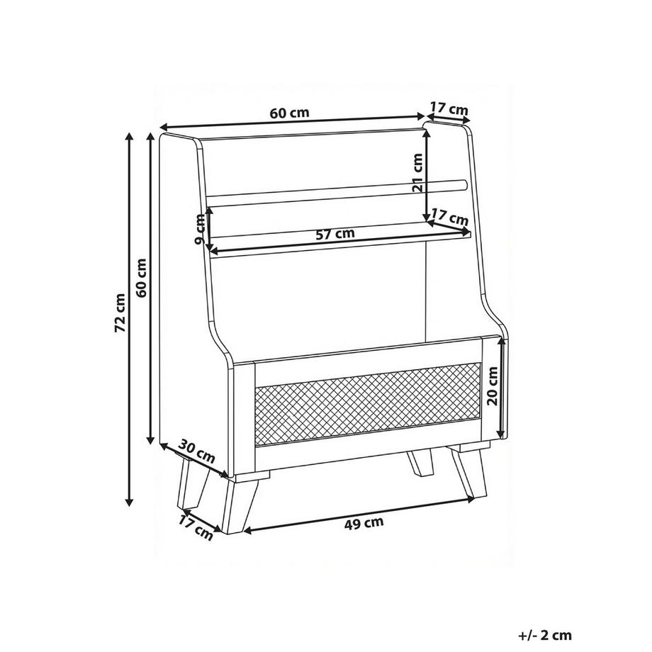 Beliani Bücherregal mit 2 Ebenen aus MDF-Platte  JACKIT  