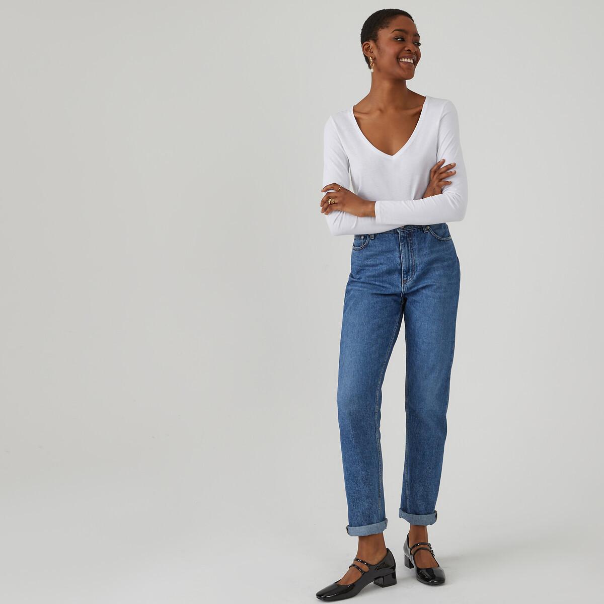 La Redoute Collections  Langarm-Shirt mit V-Ausschnitt 