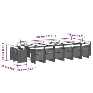 VidaXL set da pranzo da giardino Polirattan  