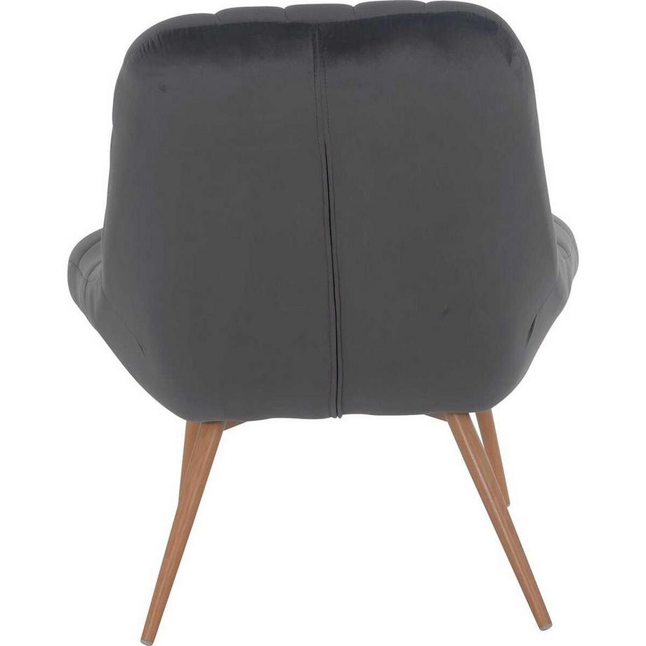 mutoni Sessel XXL Samt Metallbeine Holzoptik  