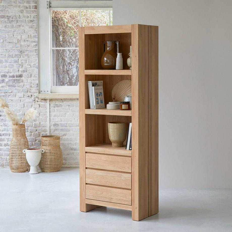 Tikamoon Bücherregal aus massiver Eiche Eden  