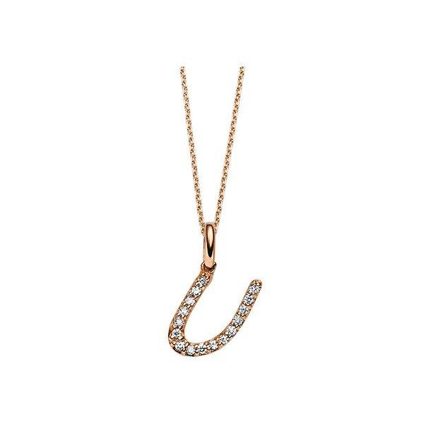 Image of Collier 750/18k Rotgold Diamant 0.07ct. Unisex Gold 42cm