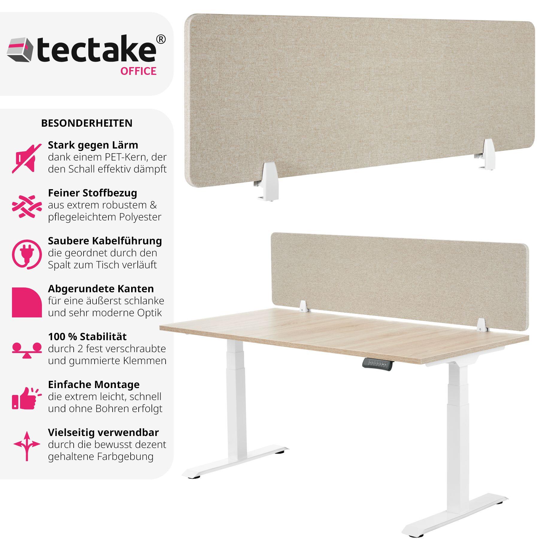 Tectake  Cloison de bureau Noisy avec coins arrondis 