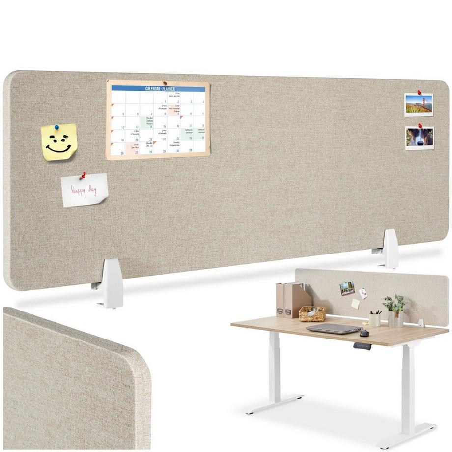 Tectake  Schreibtisch Trennwand Noisy in 2 Größen mit schallabsorbierendem PET-Kern 