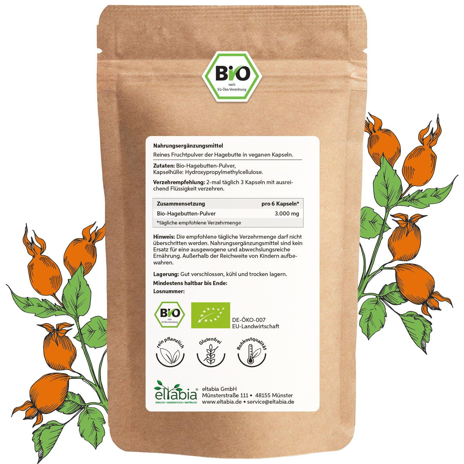 Eltabia  Capsule di rosa canina biologica 