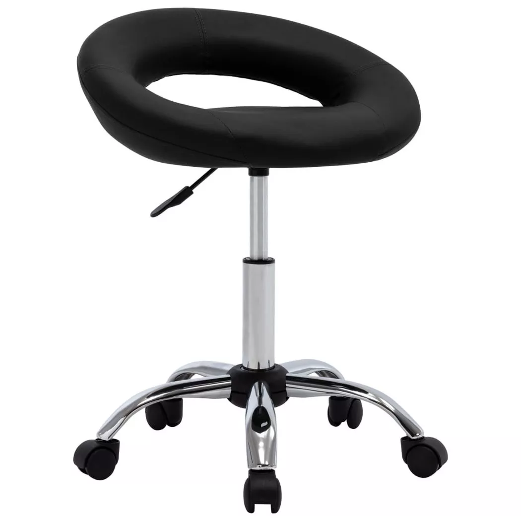 vidaXL Chaise de travail roulante Noir Similicuir323664