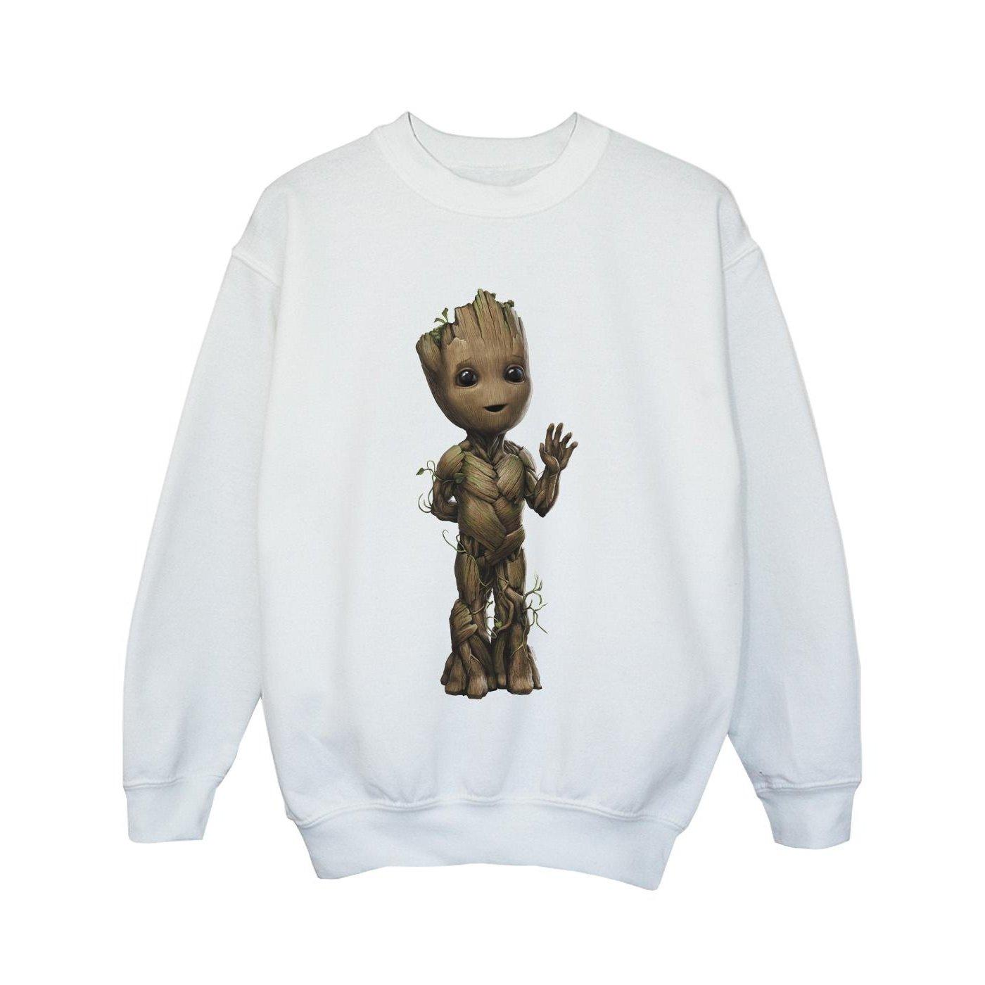 Image of I Am Groot Wave Pose Sweatshirt Unisex Weiss 128