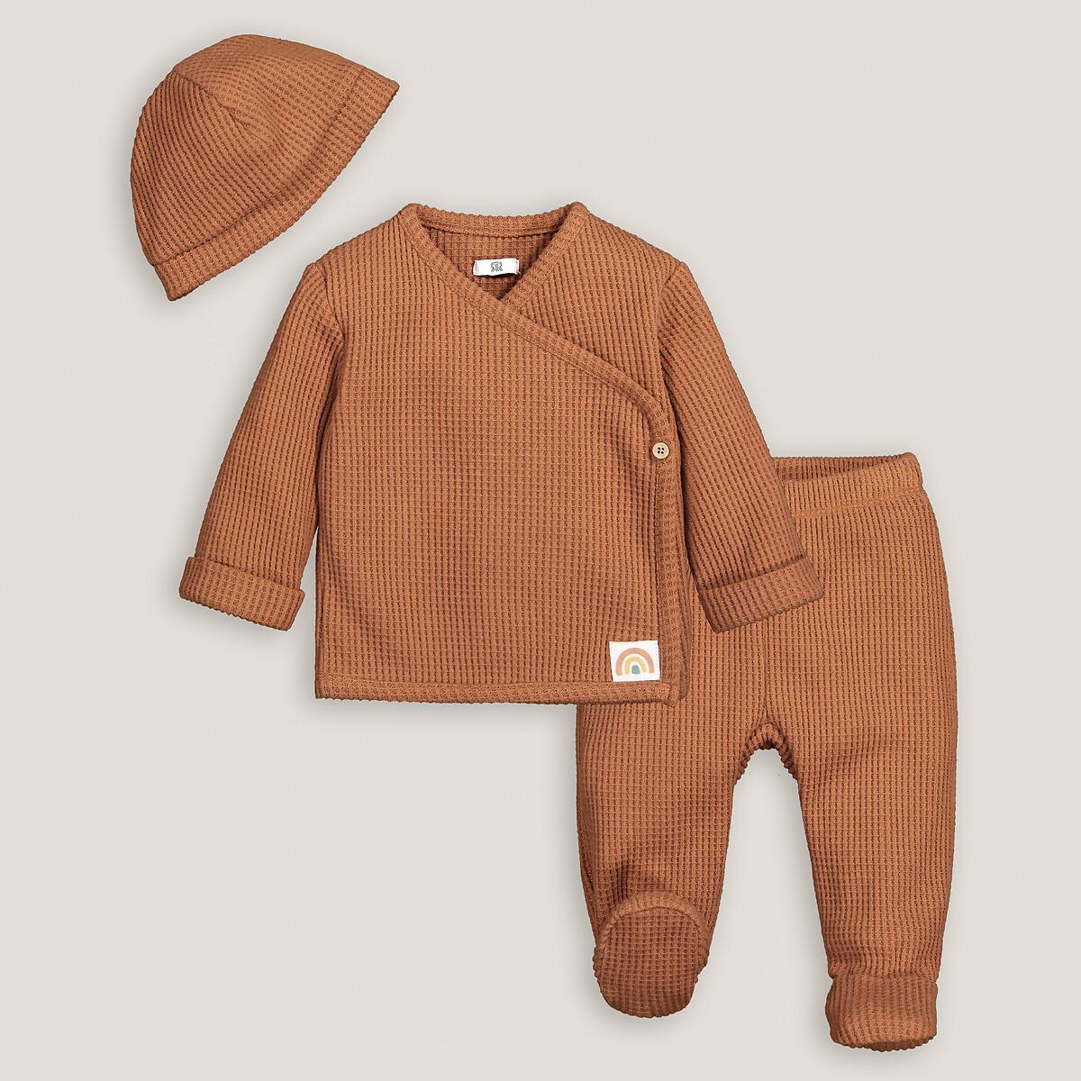 Image of 3-teiliges Set Aus Waffelpikee Unisex Rot 0-3M