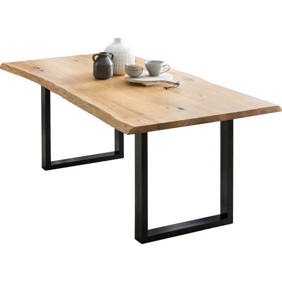 Table de salle à manger en chêne avec arête d'arbre 200x100cm