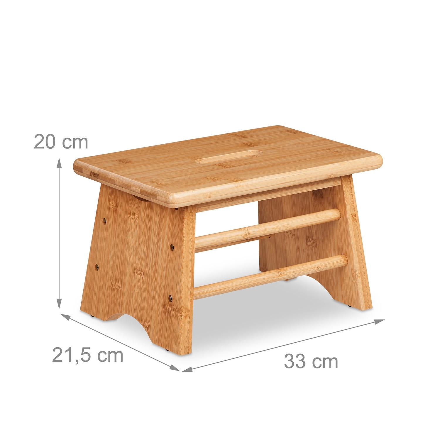 B2X Repose-pieds en bambou avec poignée  