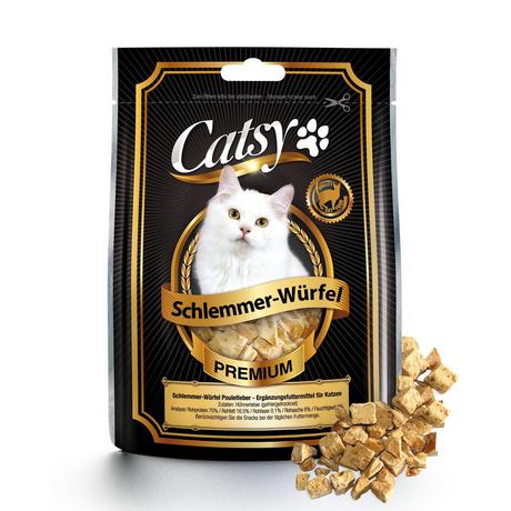 CATSY  snack pour chats cubes de foie de poulet - Multipack 