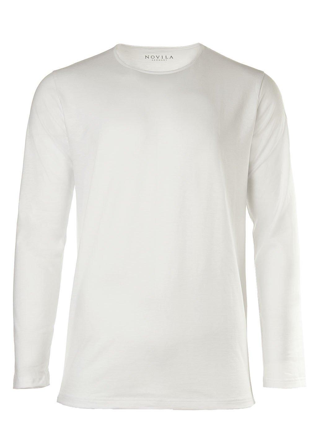 Image of Longsleeve Bequem Sitzend Herren Weiss L