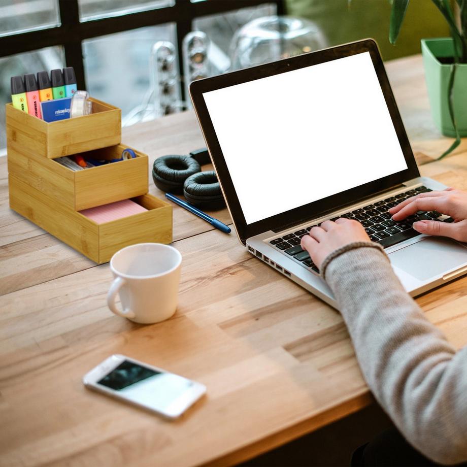 B2X Boîte de rangement en bambou  