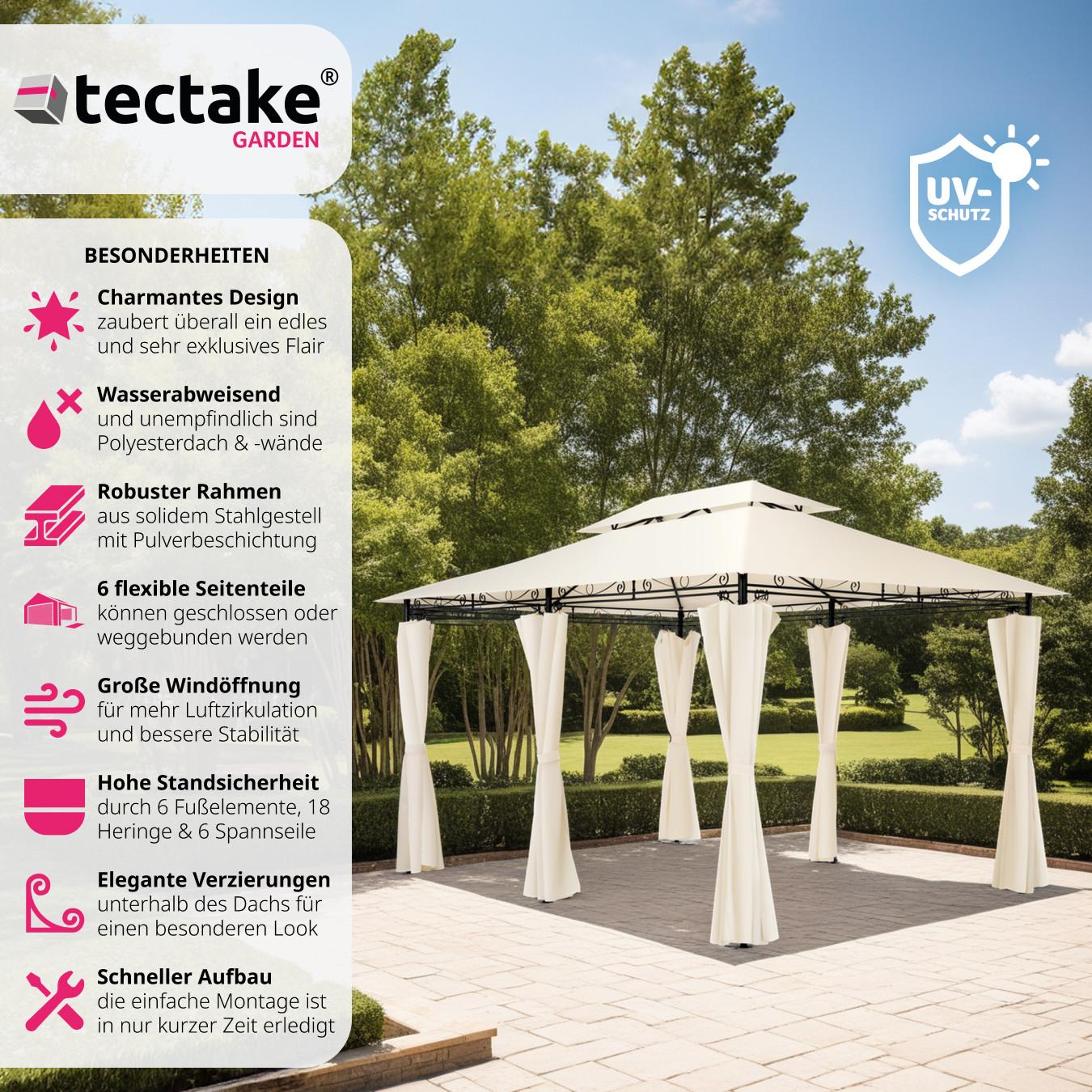 Tectake Gartenpavillon Doppeldachsystem  