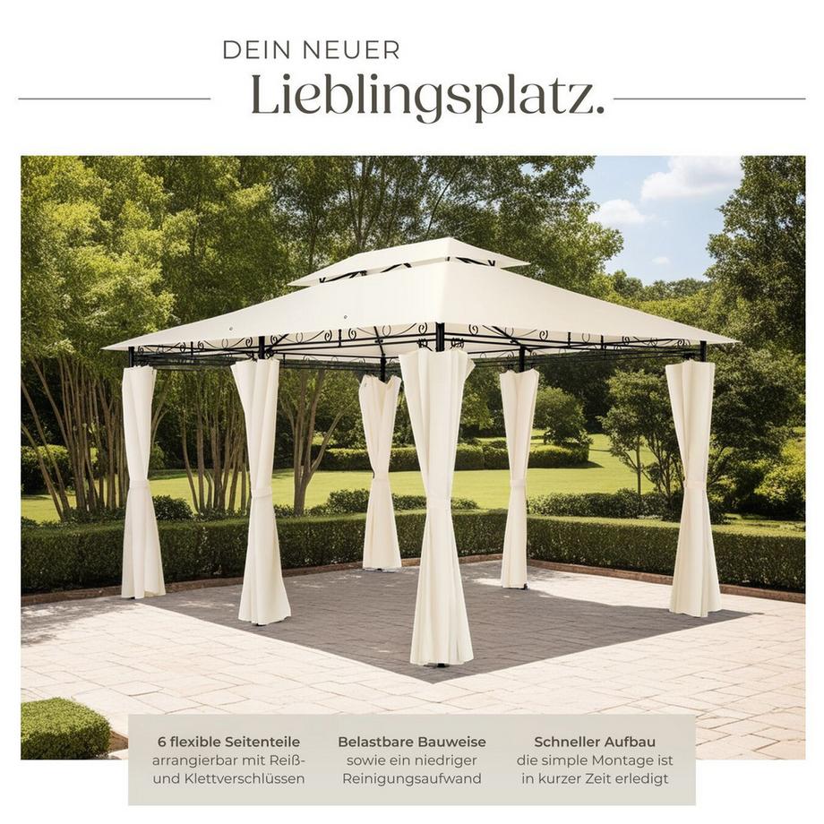 Tectake Gazebo da giardino Emine 4 x 3 m  