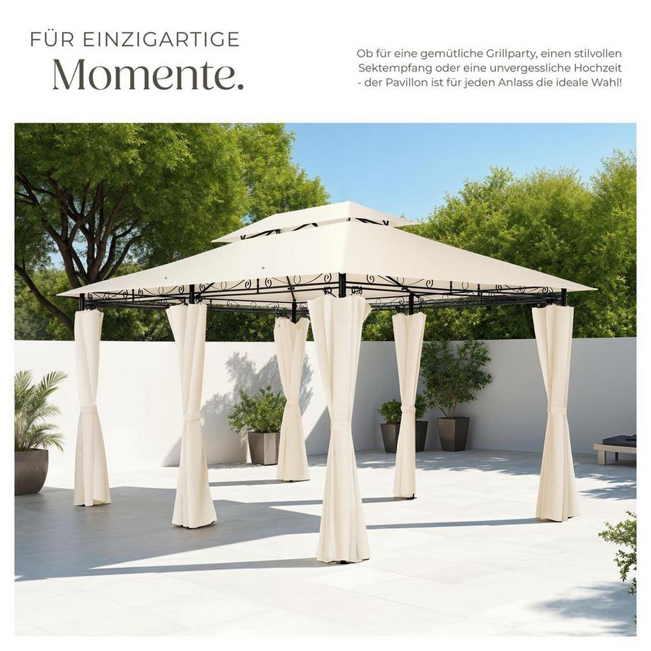 Tectake Pavillon de jardin EMINE 4 x 3 m  