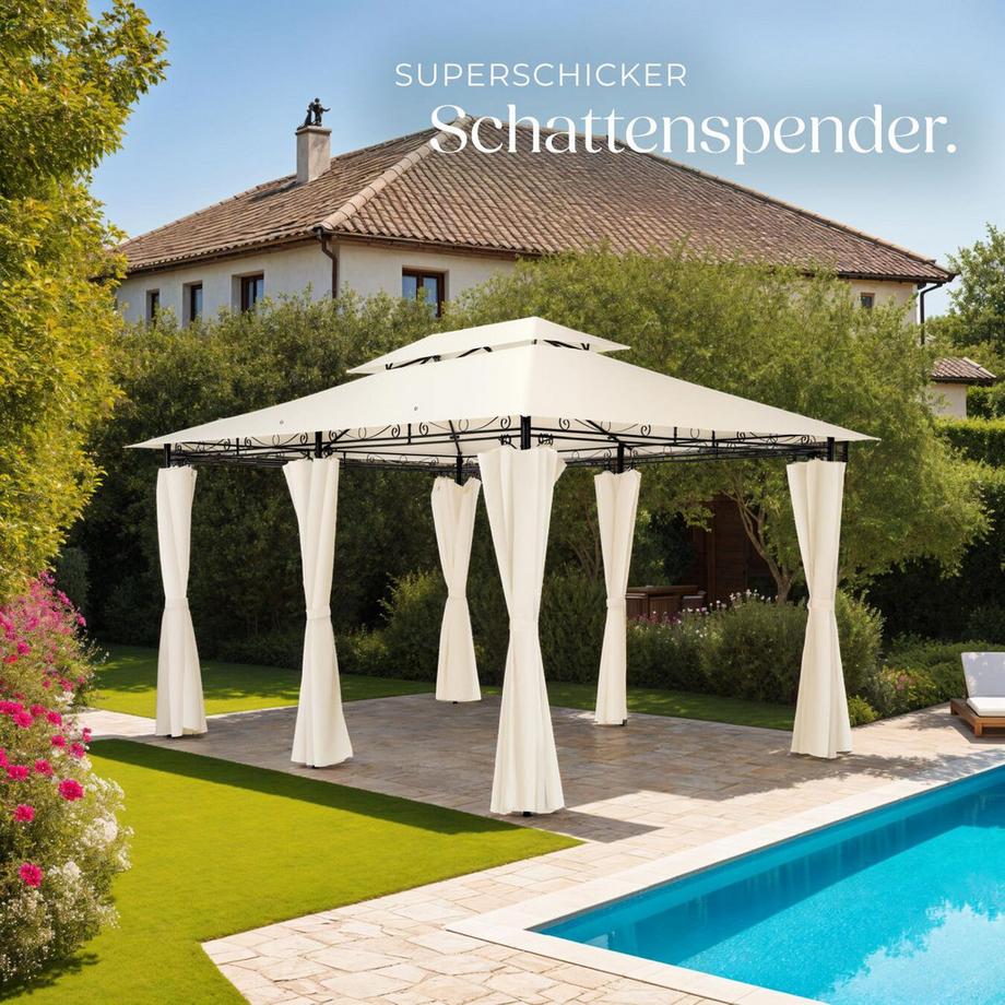 Tectake Pavillon de jardin EMINE 4 x 3 m  